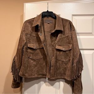 Brown jacket with fringe